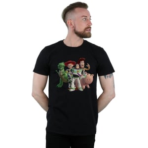 Disney Heren Toy Story 4 Groep T-Shirt (Zwart)