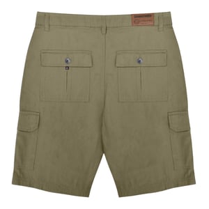 Lambretta Heren Rubberised Logo Cargo Shorts (Khaki Groen)
