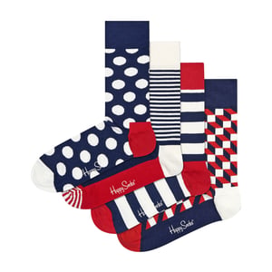 4-Pack Heren & Dames Design Klassieke Sokken Cadeauset