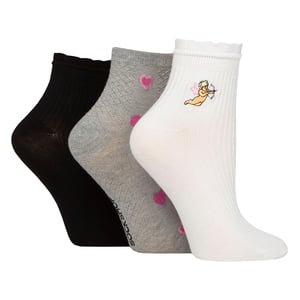 3-Pack Dames Geribbelde Enkelkousen met Rimpelrand - Zachte Stijlvolle Dagelijkse Pasvorm