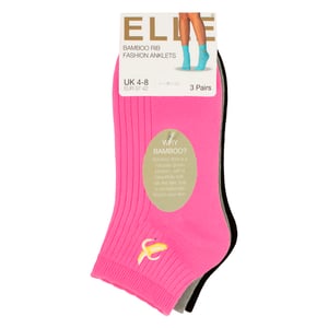 3-Pack Dames Geribbelde Enkelkousen met Rimpelrand - Zachte Stijlvolle Dagelijkse Pasvorm