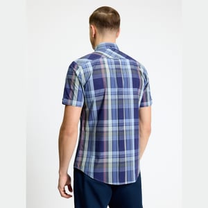 Ben Sherman Geruit herenoverhemd (Schemer Denim)