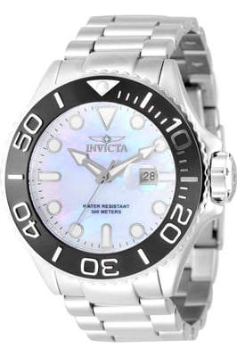Invicta Grand Diver 49153 Herenhorloge - Quartz Uurwerk - Roestvrij Staal met Moeder van Parel Wijzerplaat - 52 mm