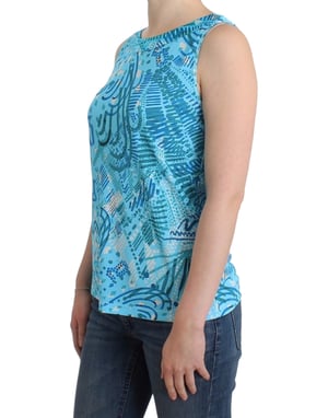 John Galliano Blauwe geprinte tanktop