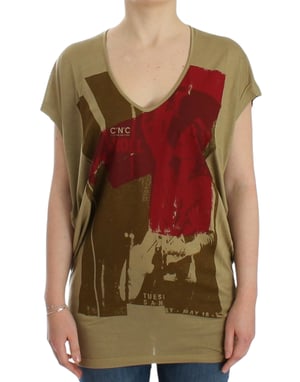 Costume National Groene bedrukte korte mouwen T-shirt