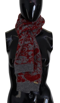 GF Ferre Rode Grijze Gebreide Wrap Warmer Dames Sjaal Schal