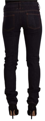 GF Ferre Zwarte Midden Taille Katoenen Denim Skinny Jeans