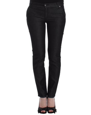Ermanno Scervino Zwarte Slim Jeans Denim Broek Skinny Pijp Stretch