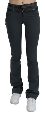 John Galliano Grijze Mid-Waist Slim Flared Denim Broek Jeans