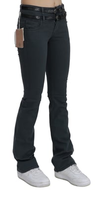 John Galliano Grijze Mid-Waist Slim Flared Denim Broek Jeans