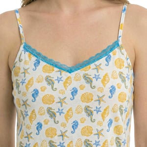 Dames Zomerpyjama met Dunne Bandjes in Katoen KL45200