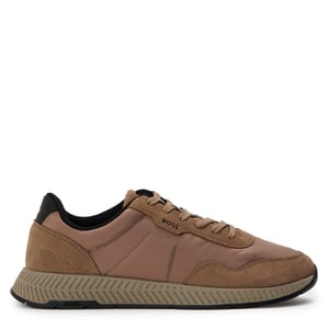 Men's Boss Titanium Runn Sdnypa Low Top Sneakers in Dark Beige