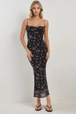 Geprinte Bodycon Maxi Jurk