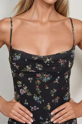 Geprinte Bodycon Maxi Jurk