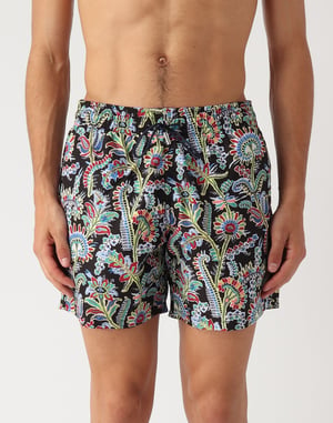 Zwembroek met paisleyprint en logo