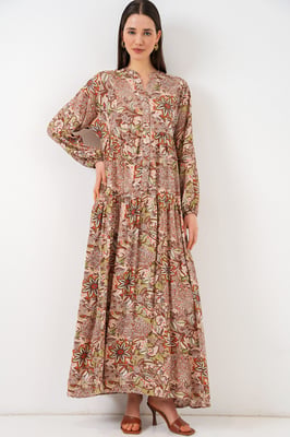 Gepubliceerd V-hals Maxi Jurk