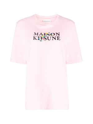 T-shirt met bloemenprint en klassiek logo