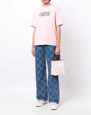 T-shirt met bloemenprint en klassiek logo