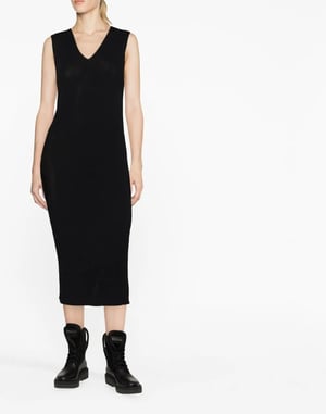 Gebreide midi-jurk met logo
