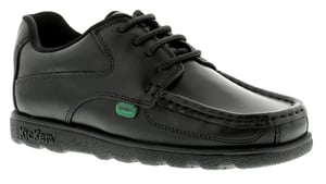 Kickers Jongens School schoenen Fragma Veters 3 Junior Leren Veters zwart
