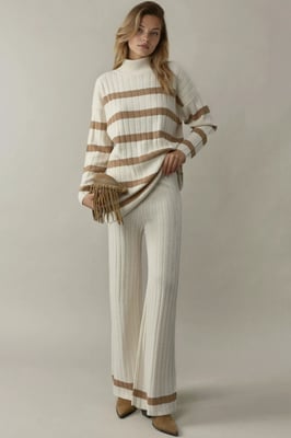 Gestreepte Trui & Broek Breigoed Co-ord Set