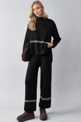 Gestreepte Geribde Brei Set