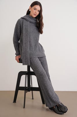 Overmaatse Haarvlecht Patroon Breisels Co-Ord Set