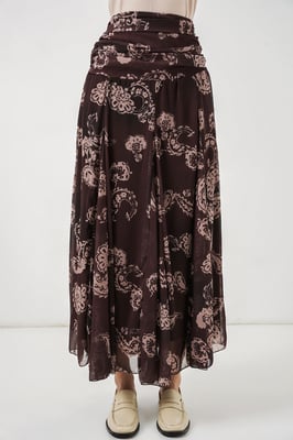 Hoge Taille Paisley Maxi Rok