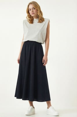 Elastische Taille Maxi Rok