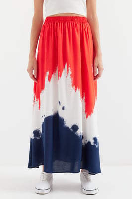 Gradient Maxi Rok met Elastische Taille
