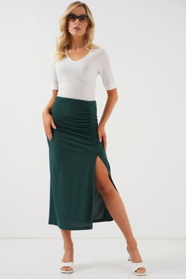 Maxi Aansluitende Jersey Rok met Elastische Taille