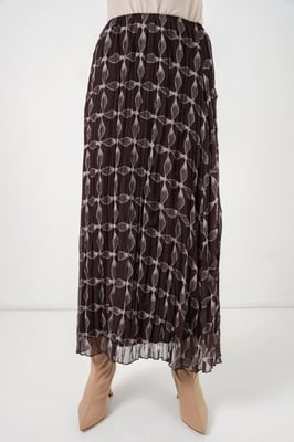 Hoge Taille Geometrische Print Maxi Rok