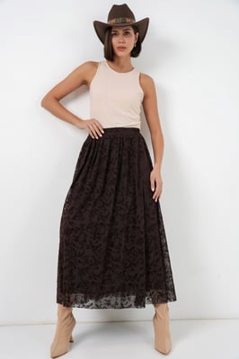 Hoge Taille Bloemige Maxi Rok