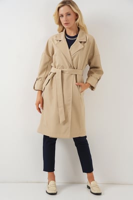 Gevormde Dubbelgeknoopte Trenchcoat