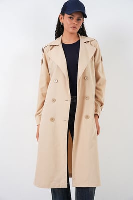 Lang Dubbel Borst Trenchcoat