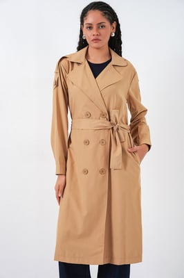 Lange Dubbel Breasted Trenchcoat