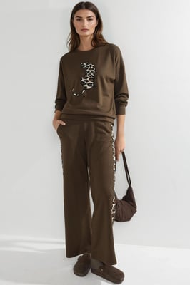Modal Touch Luipaardpatroon Tweedelige Set