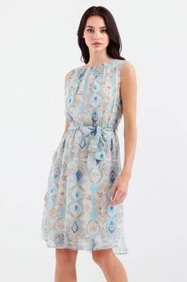 Mini-jurk met striksluiting en strikdetail