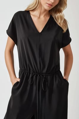 Wijde Croptop Jumpsuit met V-hals