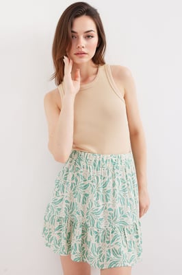 Getextureerde Mini Gebreide Rok met Ruches Details