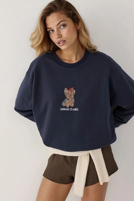 Geborduurd Crew Neck Sweatshirt