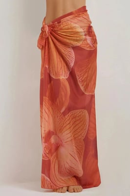 Geprinte Strand Maxi Cover-Up