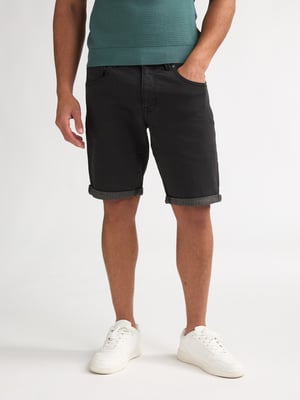 Petrol Industries - Heren Jackson Gekleurde Denim Short Coconut - Zwart