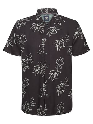 Petrol Industries - Heren Overhemd met all-over print Orion - Zwart