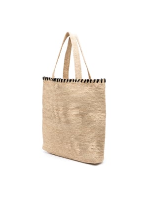 Geborduurde raffia draagtas met logo