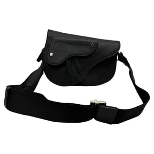 Dior Saddle Messenger Pouch in zwart generfd kalfsleer