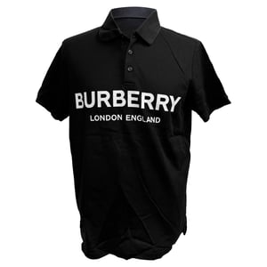 Burberry Luckland Logo Print Polo in Zwart Katoen