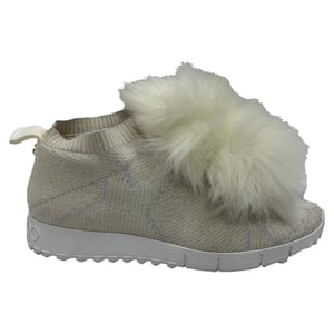 Jimmy Choo Norway Pom Pom sneakers in witte lurex