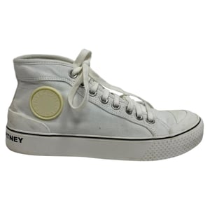 Stella McCartney hoge sneakers met logo-accent in wit canvas