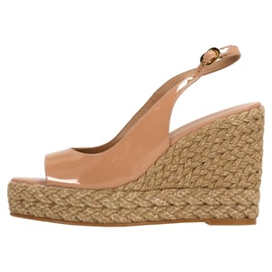 Stuart Weitzman Island slingback espadrillesandalen in beige lakleer